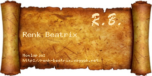 Renk Beatrix névjegykártya